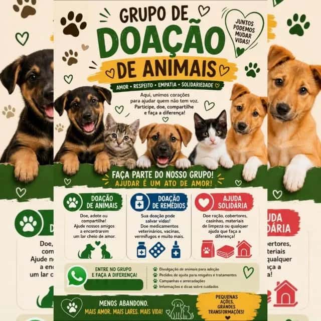 Menos Abandono, Mais Amor, Mais Lares, Mas Vida — grupos de WhatsApp