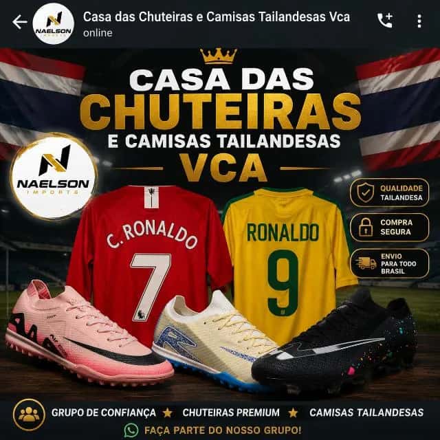 Casa das Chuteiras e Camisas Tailandesas VCA — grupos de WhatsApp